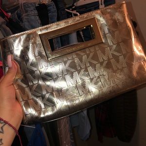Michale Kors Gold mirrored clutch